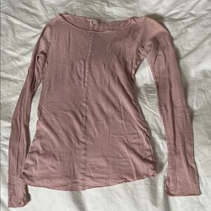 Intimately Free People dusty rose light pink layering top thumbhole sleeves
